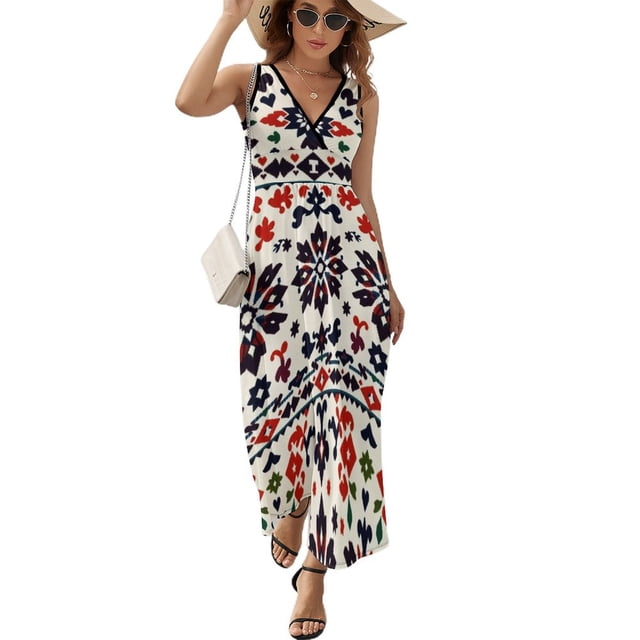 Bohemian Pattern Vestido Sin Mangas Para Mujer, Traje De, Ropa De Cumpleaños, Verano