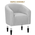 thumbnail image 3 of Yaheetech Corduroy Fabric Accent Barrel Chairs for Living Room, Light Gray, 3 of 7