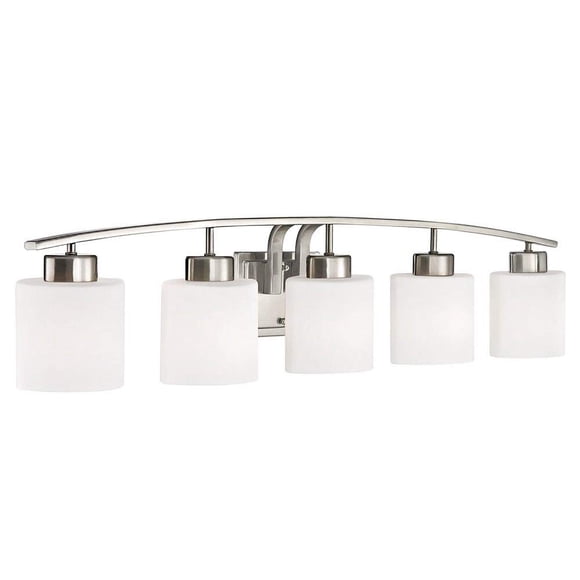 Design Classics Éclairage Moderne Style Hôtel pour Salle de Bain avec Verre Ovale Blanc - Cinq Lumières
