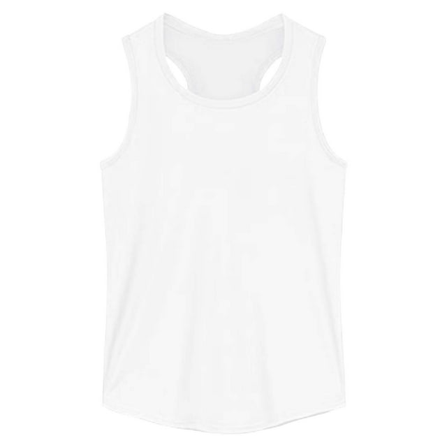 Débardeurs Moulants en Coton pour Filles, Enfants, Unis, Col Rond, Sans Manches, Camisoles d'Été Extensibles et Ajustées