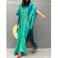 thumbnail image 4 of Robe de Plage Imprimée pour Femmes Manches Courtes Grande Taille Maillot de Bain Cover Ups, 4 of 5