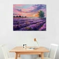 thumbnail image 3 of JRXY Beach Ocean Canvas Wall Art, Purple Lavender Field Decorations Artwork Print on Canvas, Oil Paintings Wall Art Decorations for Home Living Room Decor 48x24 Inches picture 1, 3 of 5