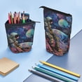 thumbnail image 4 of Xecao Rainbow Astronaut Space Landscape Print Telescopic Pencil Bag Pen Holder Pop Up Stationery Case Stand-up Retractable Transformer Bag Standing Organizer, 4 of 6
