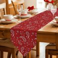 thumbnail image 2 of Red Classic Table Runner Linen Burlap Table Runner 70 Inches Long Boho Vintage Western Rustic Dresser Scarves for Kitchen Island Coffee Dining Room Party Wedding Banquet Holiday Decoration 13"x70", 2 of 8
