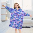 thumbnail image 5 of FORMRS Wearable Blanket Hoodie with Sleeves for Kids Cozy Flannel Sweatshirt, Pink Starfish Pattern, 5 of 7