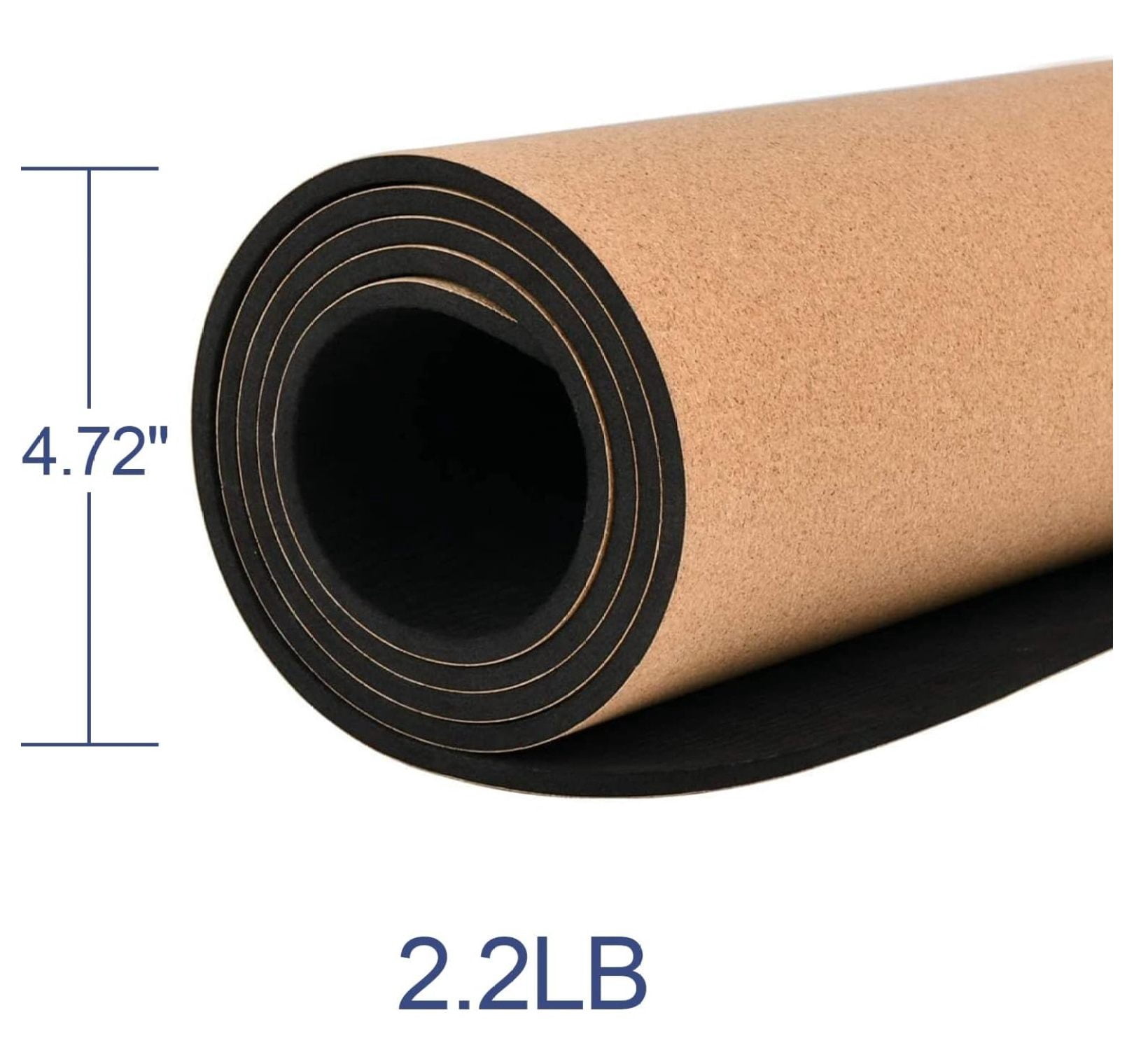 Cork Yoga Mat 6mm Thick - Non Slip Yoga Mat with Alignment Lines, Eco Friendly TPE Foam, Pilates Mat for Hot Yoga, Gym & Exercise - Includes Carrying Bag & Resistance Band