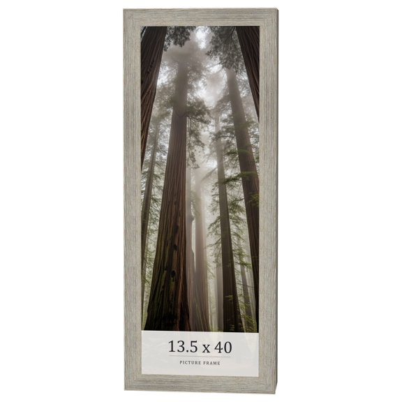 13.5x40 Frame Grey Real Wood Picture Frame Width 1.5 Inches | Interior Frame Depth 0.5 Inches |