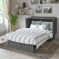 thumbnail image 3 of AFI Nantucket Full Solid Wood Murphy Bed Chest with Mattress, Drawer & Charger in Gray, 3 of 22