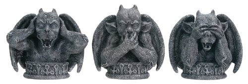 Collectible Figurine Statue Sculpture YTC No Evil Gargoyles Set of 3