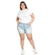 thumbnail image 4 of Short de mezclilla con desgastes Roman Fashion /Tallas Extras, 32029 (Mezclilla tono claro) azul 38, 4 of 5