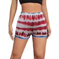 thumbnail image 2 of Aayomet Shorts Larges pour Femmes Sans Poches Imprimé Shorts de Sport (Rouge, m), 2 of 5