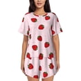 thumbnail image 1 of Fotbe Strawberry Conjunto de Pijama Estampado para Mujer, 2 Piezas, Ropa de Dormir con Camiseta de Manga Corta y Shorts Suaves-X-Large, 1 of 6