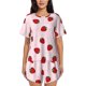 thumbnail image 1 of Fotbe Strawberry Conjunto de Pijama Estampado para Mujer, 2 Piezas, Ropa de Dormir con Camiseta de Manga Corta y Shorts Suaves-Medium, 1 of 6