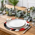 thumbnail image 2 of Red Black Geometric Round 13 Inch Placemats Set of 4, Modern Abstract Art Block HeatResistant Non Slip Place Mats for Dining Table, Wipeable Braided Kitchen Table Mats for Housewarming, 2 of 9