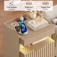 thumbnail image 6 of Homfa Nightstand with 2 Drawers Set of 2, Sofa Table with Charging Station & LED Lights for Living Room, Modern Wooden Storage Cabinet for Bedroom，Wood Grain, 6 of 11