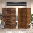 thumbnail image 2 of Oriental Furniture 6 ft. Tall Walnut Wood Pattern Canvas Room Divider - 3 Panel, 2 of 7