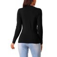 thumbnail image 3 of Suéter casual de manga larga con cuello redondo para mujer, ajuste slim, color negro, talla XL, 3 of 5