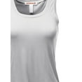 thumbnail image 3 of FashionOutfit Women's Basic Solid Jersey Open Tulip Back Tank Tops, 3 of 3
