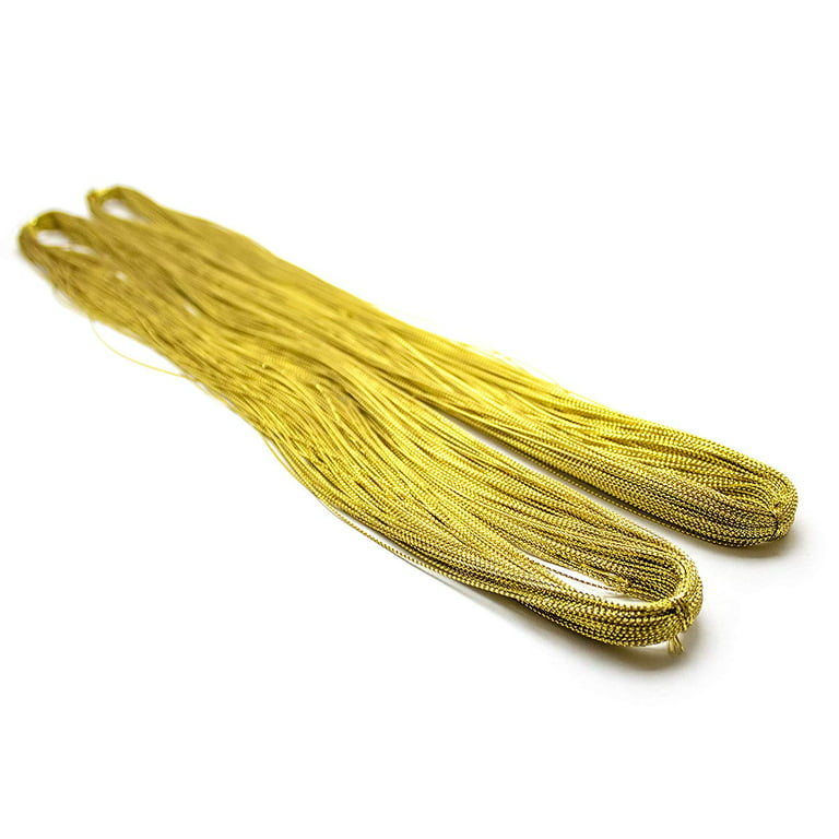 Bastex Metallic Gold String 656 Feet (218 Yards). Gold Cord for Jewelry,  Thread for DIY Arts and Crafts, Twine for Gift Wrapping, Gifts, Hair  Braiding