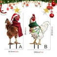 thumbnail image 4 of EWASWON Christmas 2 Pack Santa Hat Chicken Christmas Yard Stakes - Metal Outdoor Decor for Garden, Lawn & Porch, Holiday Christmas Decorations, 4 of 8