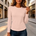 thumbnail image 2 of Women Solid High‑Stretch Yoga Top, Breathable Long Sleeve Workout Shirt with Mesh Back, Slim Fit Sports Pullover for Running Gym Training Pink XL(XL), 2 of 9