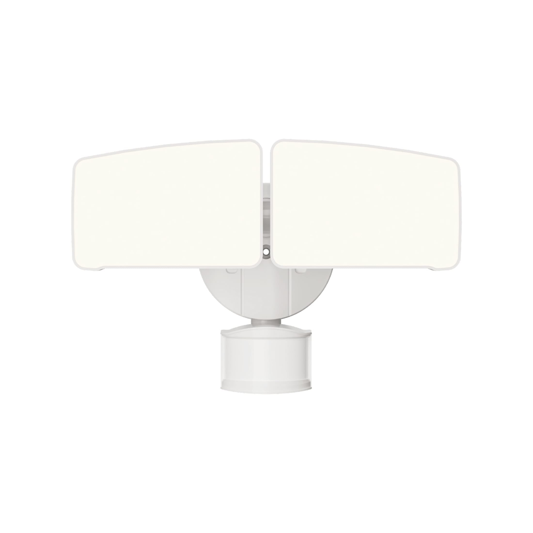 GE Outdoor Security LED Floodlights, Adjustable 2-Head Light with Motion & Dusk to Dawn Sensor, Hardwired, 3500 Lumens