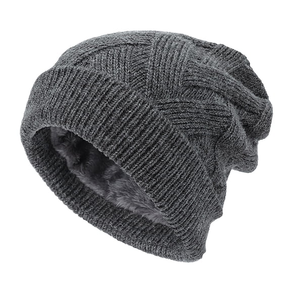 TRUBKH Beanie for Men Women Unisex Beanie Fisherman Beanie Double Layer Winter Hat Winter Knitted Hat Winter Hats Warm Hat Cute Hats Elasticity Soft Winter Hats for Women Skull Cap Gray One Size