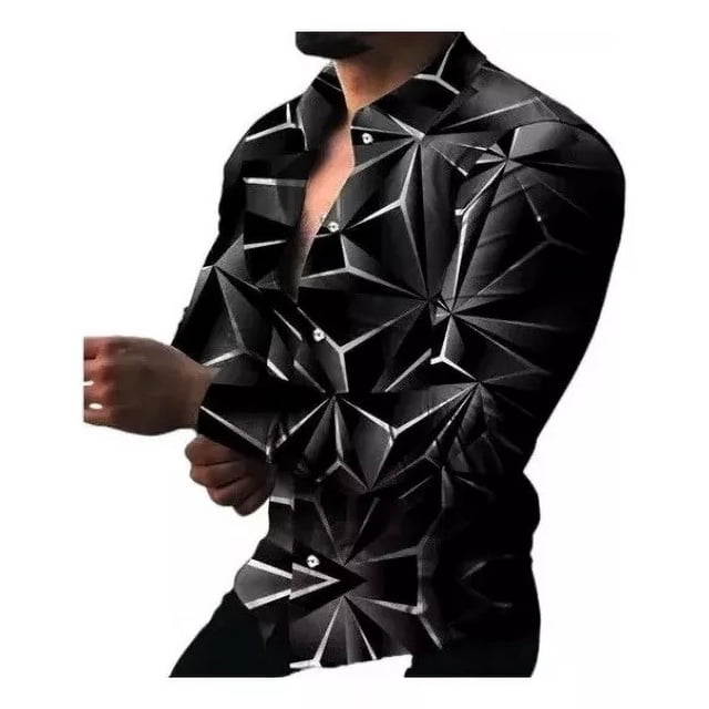 Camisa De Manga Larga Para Hombre Con Estampado 3d