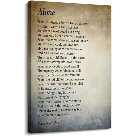 Alone Poem Wall Art Poetry Poster Kitchen  Wall Decorations for Bedrooms poster