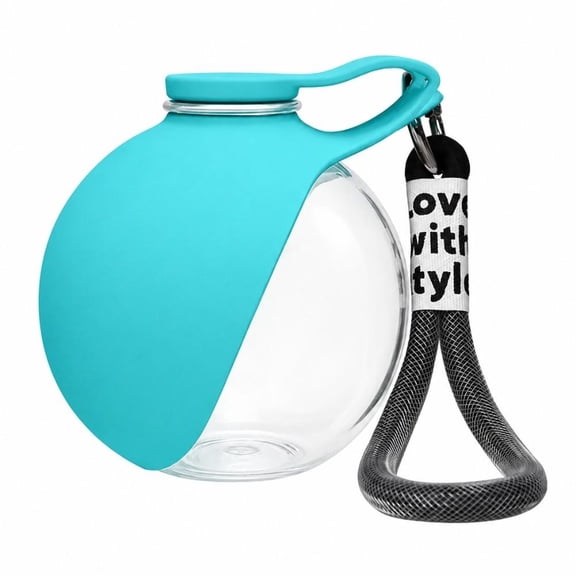 Portable Dog Water Bottle 285ml Leakproof Pet Water Dispenser with Foldable Silicone Bowl for Walking Hiking Travel