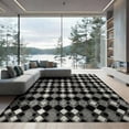 thumbnail image 2 of ODIKA 6'x9' Washable Area Rug Geometric Grid Farmhouse Style Balanced Lattice Diamond Design for Queen Size Bedroom, Under Bed, Master Suite, Easy Care, Non-Shedding, 2 of 7