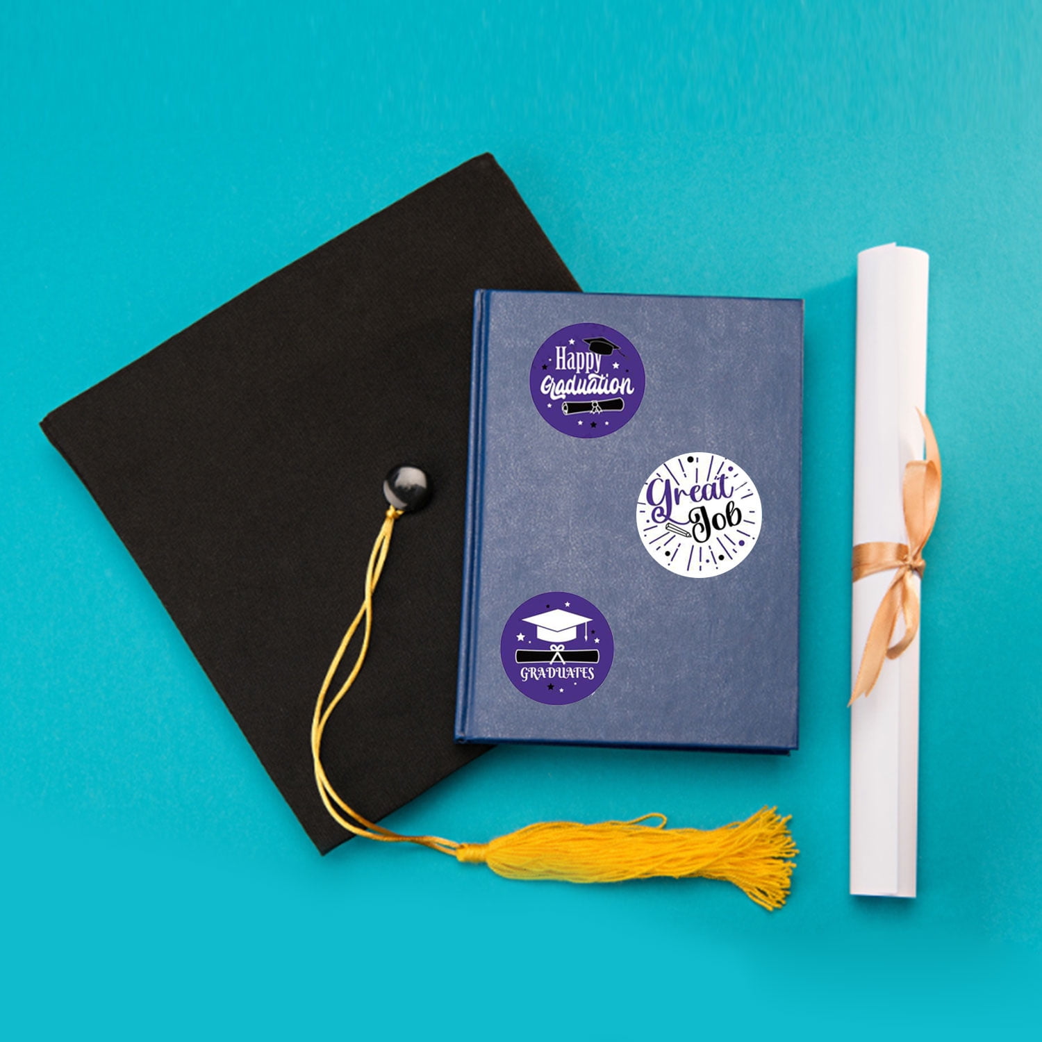 Cheers to Memories Scrapbook Stickers Envelope Seals Labels Graduation  Favors