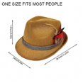 thumbnail image 3 of Beer Theme Pork Pie Hat Homburg Hat Feather Widget Lovely Gentlemen Headdress Hat Trilby for Gentlemen, 3 of 5