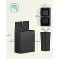 thumbnail image 7 of Trash Can, 2 x 8-Gallon Garbage Can for Kitchen, with 15 Trash Bags, 2 Compartments, Plastic Inner Buckets and Hinged Lids, Airtight, 7 of 7