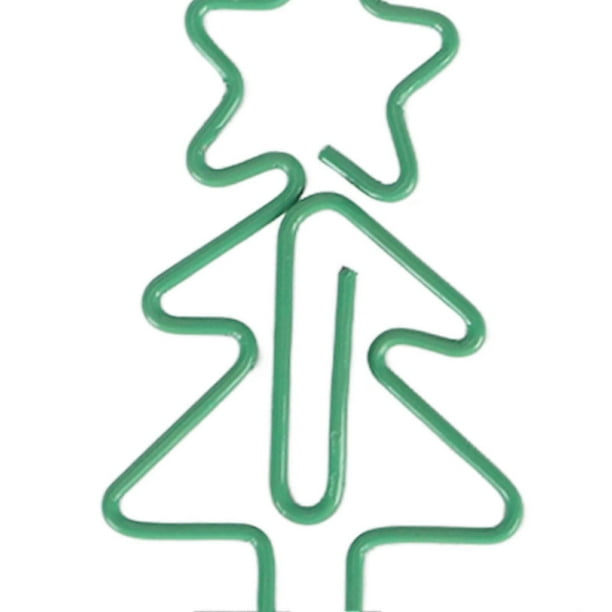 100Pcs Fancy Paperclips Christmas Tree Style Anti Slip Multi Purpose Cute Paper Clips for Home School Office