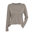 thumbnail image 3 of VISALY Long Sleeve Shirts Pullover Crewneck Sweaters Business Casual Tops Tunic Sweatshirt for Women Plus Size Pullover Autumn Winter Solid Color Loose Fitting Shirts Coffee Xxl, 3 of 4