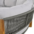 thumbnail image 6 of Half Moon Design Wood Outdoor Furniture Set 6 - Person Patio Metal Conversation Sets Patio Sectional Sofa Set with Cushions and A Coffee Table(Gray), 6 of 9