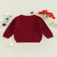 thumbnail image 4 of Bébé bébé Pull de Noël Lettre Impression Manches Longues Cou Lâches Tricots Automne Hiver Tops, 4 of 9