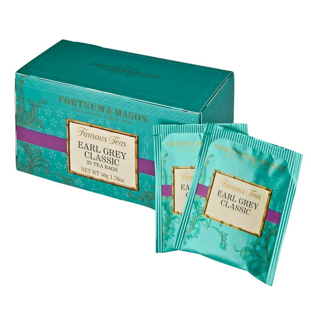 Fortnum and Mason. Earl Grey Classic 25 Tea Bags (1 Pack) British Black