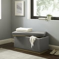 thumbnail image 2 of Linon Elta Rectangle Storage Ottoman, Gray Faux Leather, 2 of 10