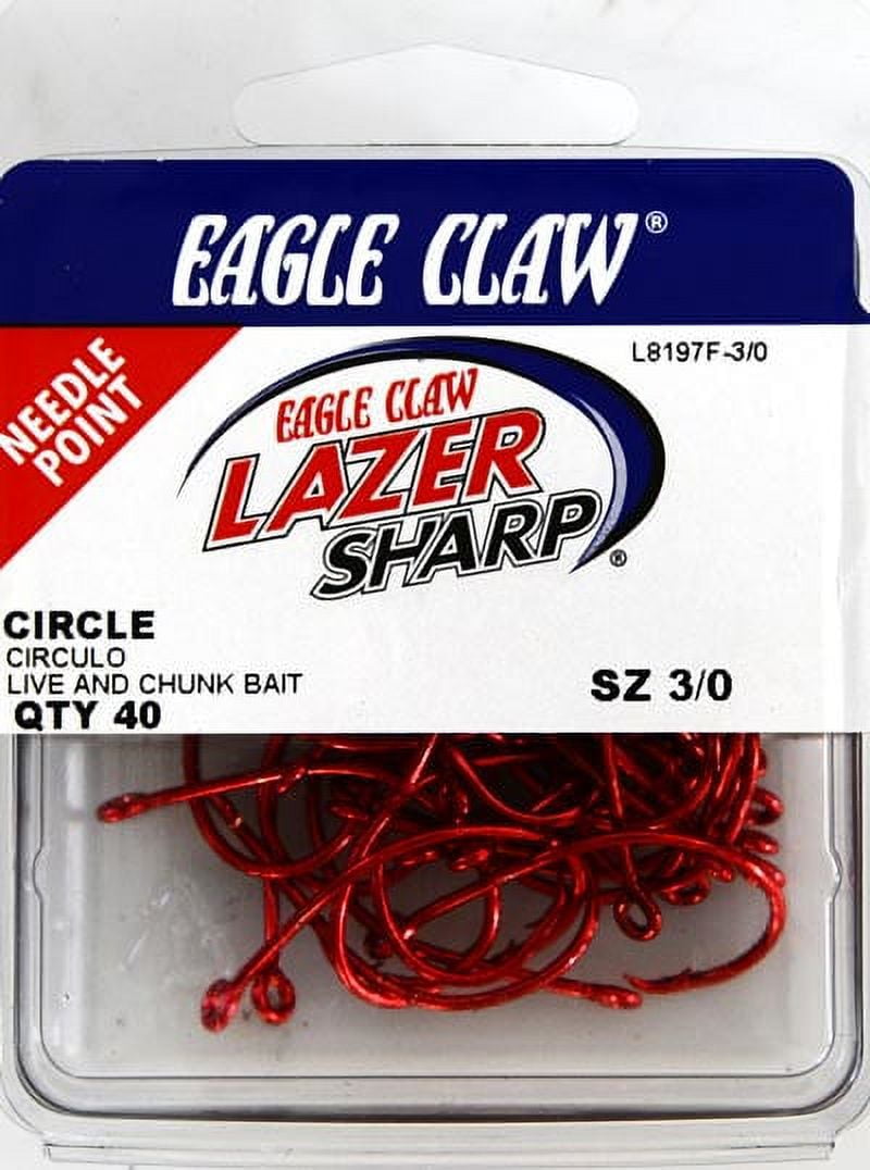 Eagle Claw Lazer Sharp L092GK-4/0 Lot de 6 crochets extra larges Noir platine
