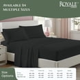 thumbnail image 5 of ROYALE LINENS 100% Organic Cotton Full Sheet Set - 16" Deep Pocket Bed Sheets - Eco Friendly Black Bed Sheets - Sábanas Full - 1 Flat, 1 Fitted & 2 Pillowcases - Black Sheet Set - Cotton Bedding Sets, 5 of 9