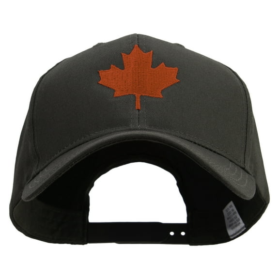 Canada's Maple Leaf Embroidered Big Size Structured Solid Poly Cotton Twill High Profile Pro Style Cap - Olive XL-3XL