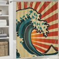 thumbnail image 6 of Orinice Wave Bathroom Decor Set Colorful Luxurious Graphic Print Polyester Fabric Fashion Shower Curtain Home Decoration with Hooks 69x72, 6 of 7