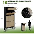 thumbnail image 3 of Qinaqin Shoe Almacenamiento Gabinete con Three Vuelco Top Cajones y Ajustable Shelves Space Saving Narrow de Profundidadsign Fits 18 24 Pairs Shoes Ideal para Entryway cm Alturaallway Front, 3 of 7
