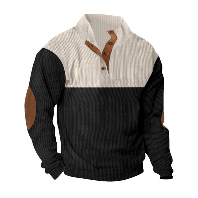 Men's Standing Collar Sweatshirt Is Outdoor Casual Sweaters Tops 3XL