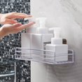 thumbnail image 4 of Estante para carrito de ducha con ganchos, organizador de estante de almacenamiento, adhesivo de acero inoxidable sin perforación para baño, lavabo, baño, ducha, Toi, 4 of 5