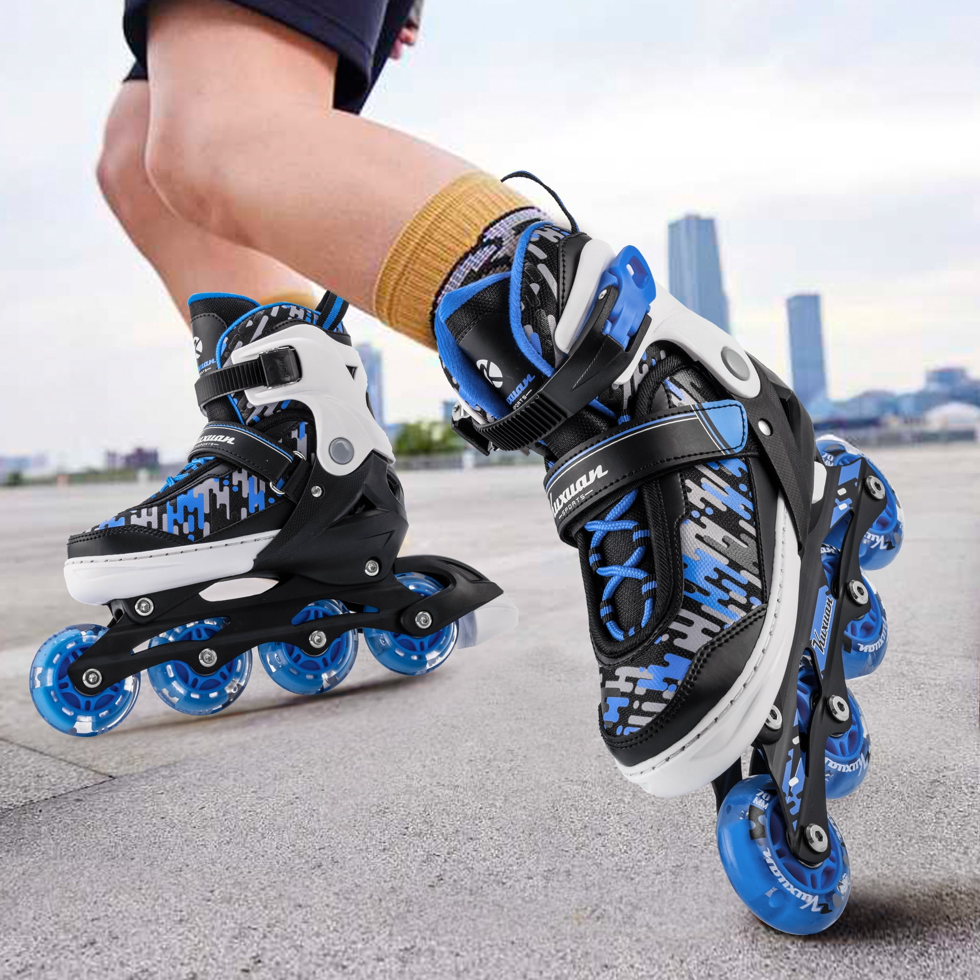 Adjustable Inline Skates for Kids Boys Girls Women Beginner Fun Illuminating Outdoor Skates