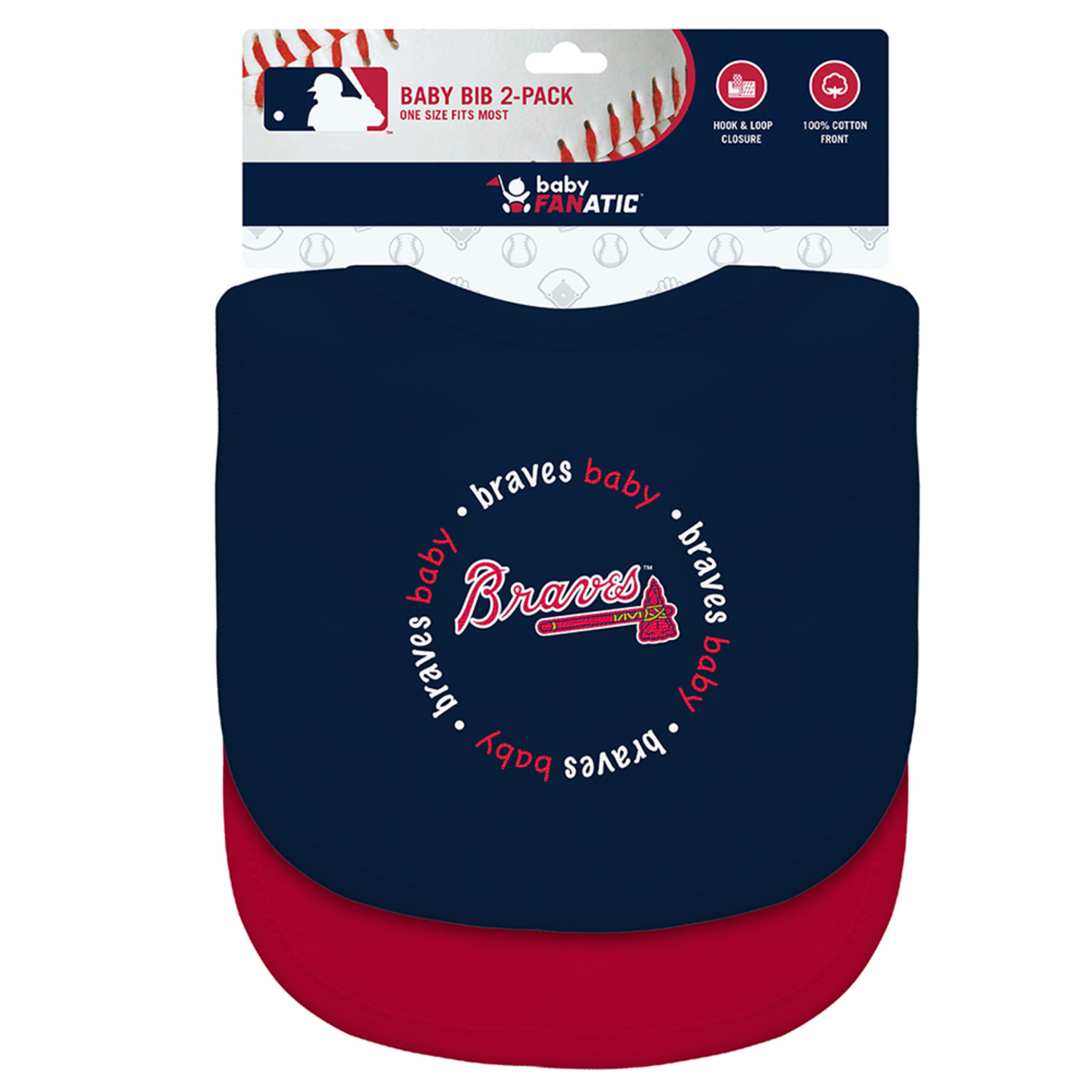 BabyFanatic Officially Licensed Unisex Baby Bibs 2 Pack - MLB Atlanta Braves - image 3 of 5