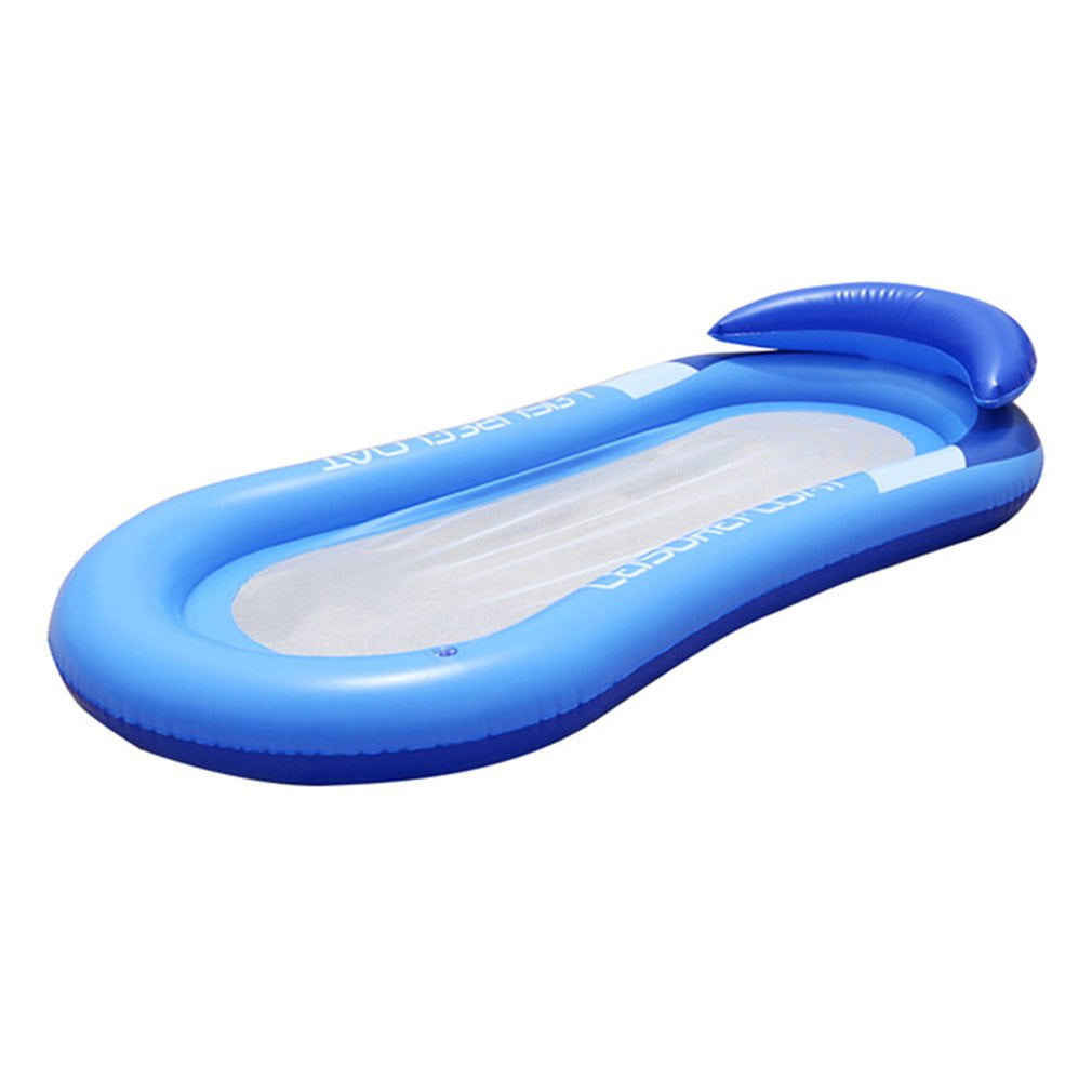 Summer Folding PVC Floating Row Bed Water Inflatable Portable Middle Mesh Pool 
